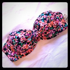 Ann Taylor Floral Bandeau Bikini Top